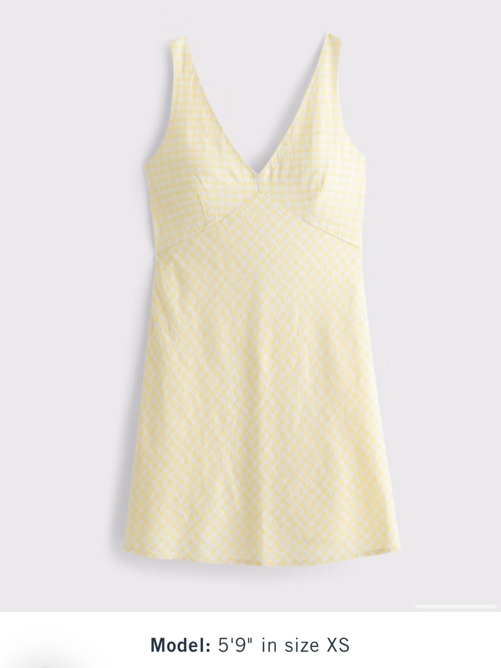 Abercrombie Linen Blend Yellow Gingham Mini Dress, Size Small, EUC - Picture 14 of 14